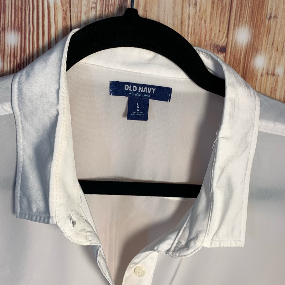 Old Navy Button Down Blouse Size Large Creme - image 3